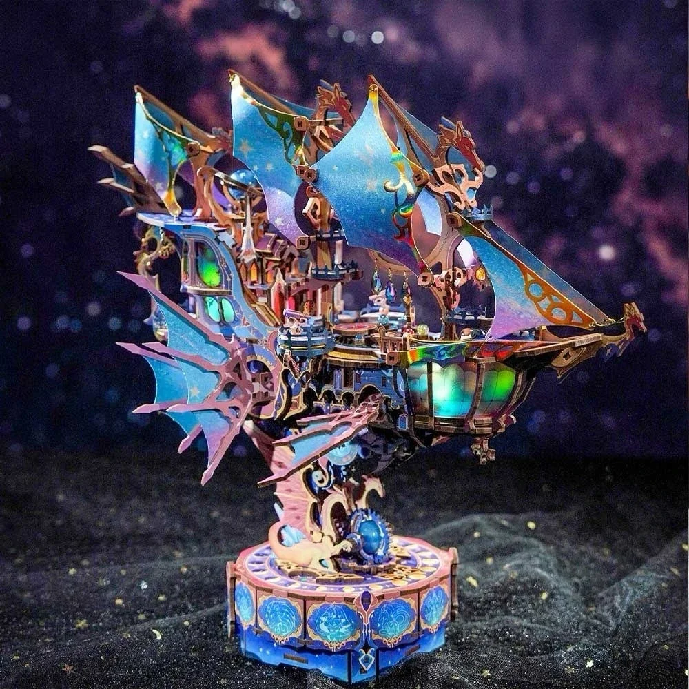 Magical Galaxy‎ Transmission 3D Wooden Model Puzzle  With Music Box